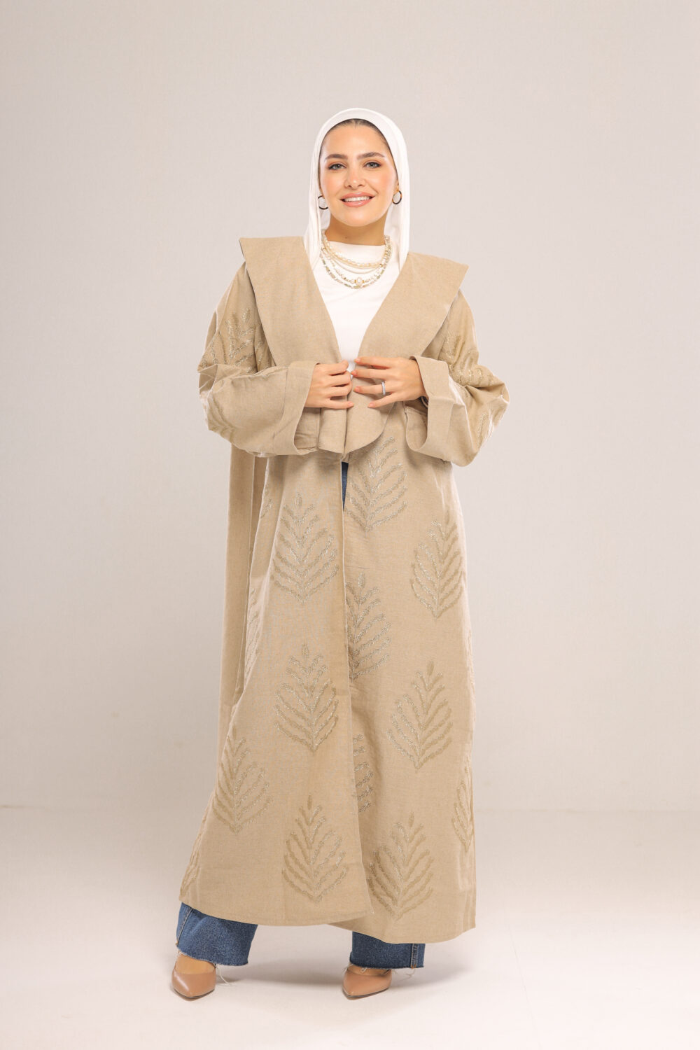 embroidery linen cardigan - Image 3