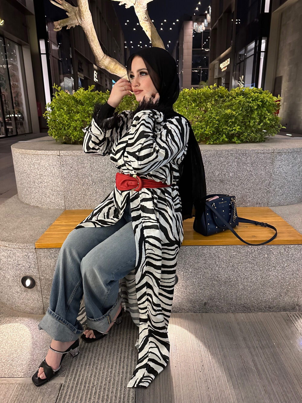 zebra satin cardigan - Image 2