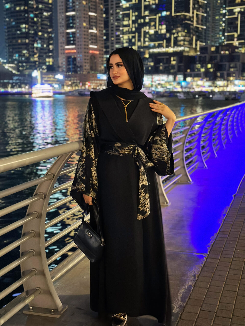 shimmery sleeves abaya - Image 2