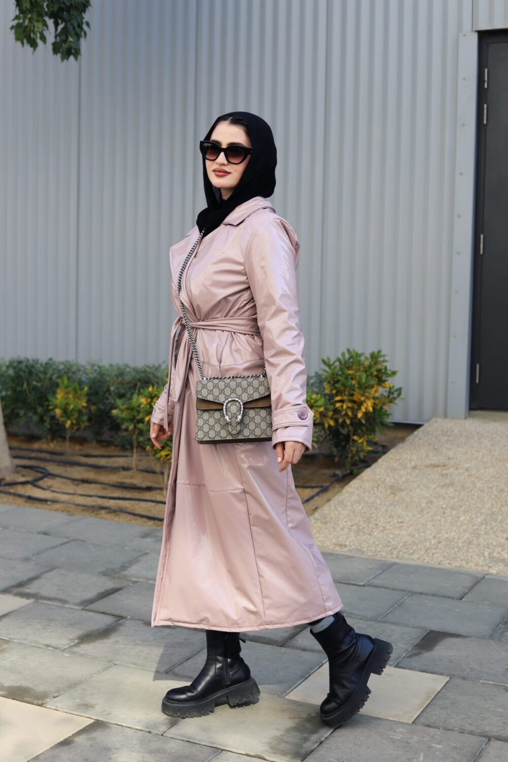 leather pastel coat