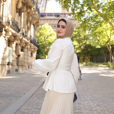 poplin wrap blouse