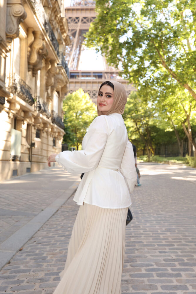 poplin wrap blouse