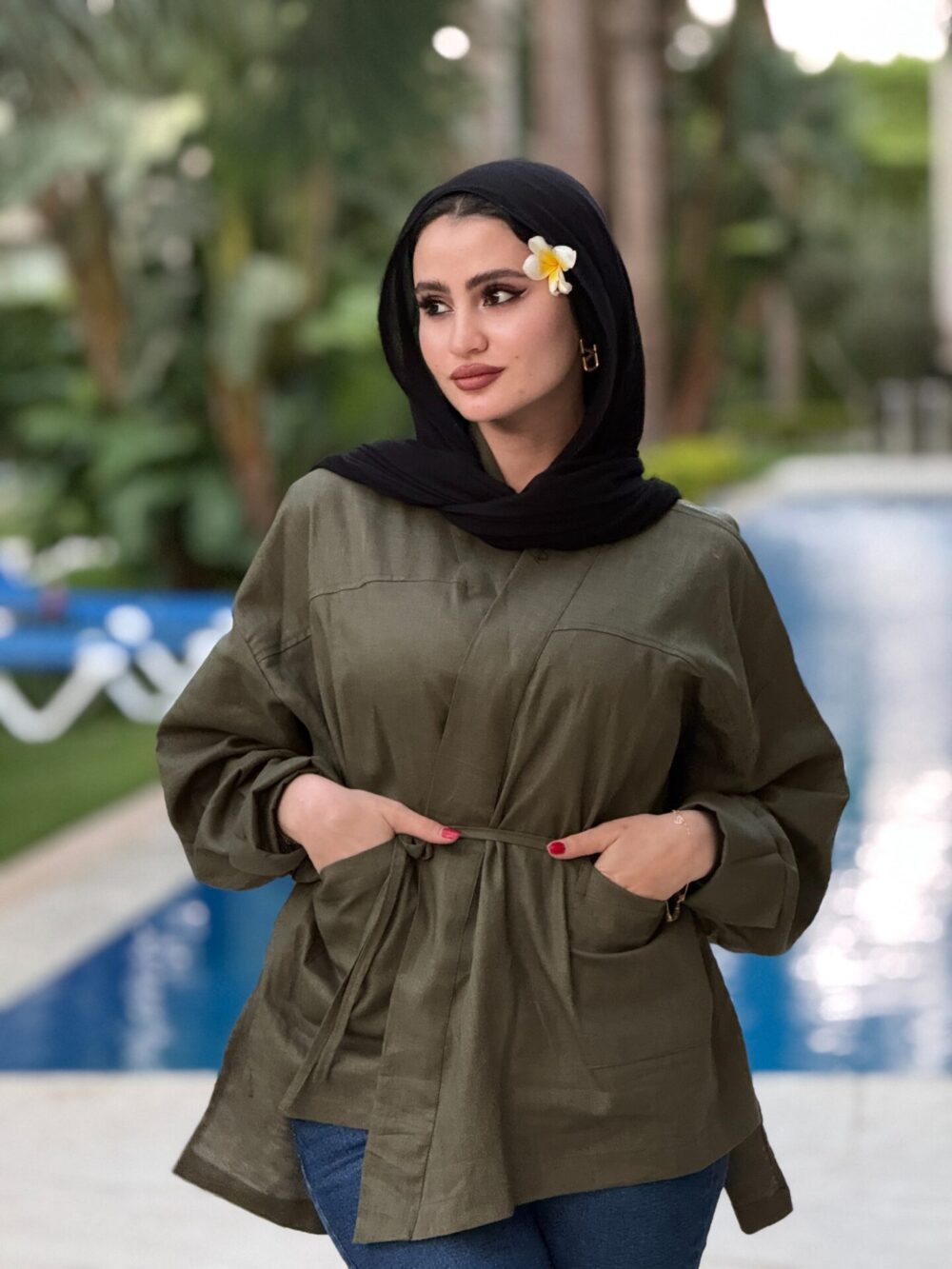 oversized linen blouse - Image 2