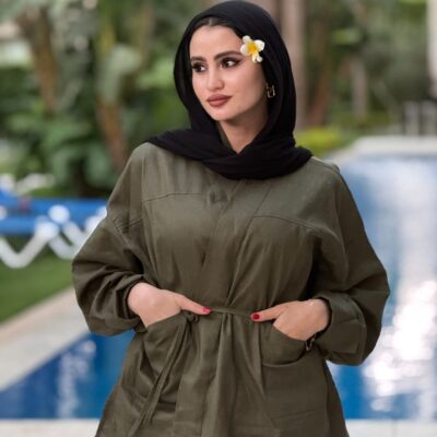 Alternative view of oversized linen blouse