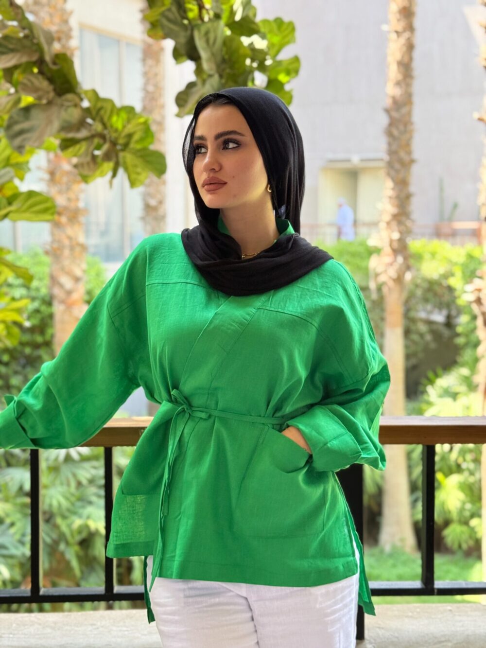 oversized linen blouse - Image 5