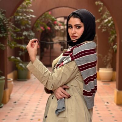 Alternative view of rain guard trench coat