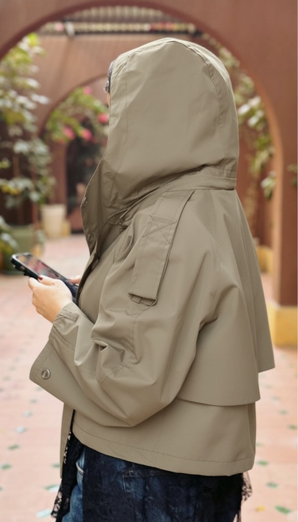 cropped waterproof jacket - Image 3
