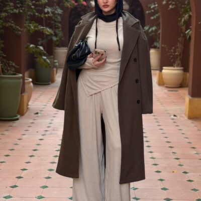 Alternative view of oversized wool coat